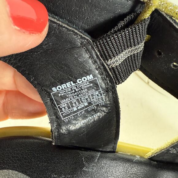 Sorel Joanie III Wedge Sandals Women's 8.5 Olive Green Suede Ankle Strap Buckle - Picture 10 of 10